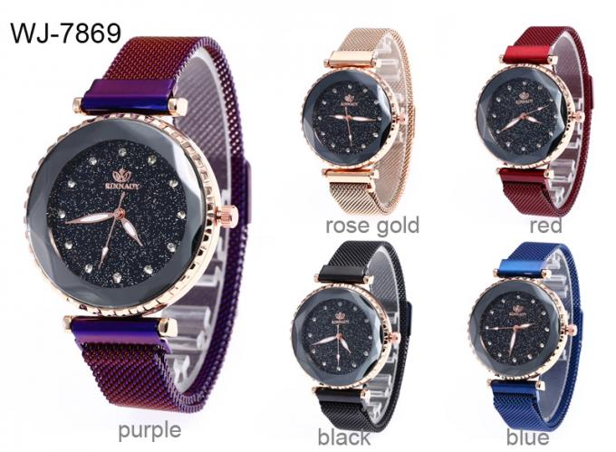 Orologio magnetico della banda dell'acciaio inossidabile del cinturino di orologio di nuova di modo WJ-8458 dell'orologio buona qualità cinese delle signore