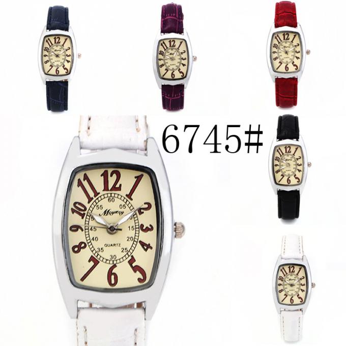 Orologio di cuoio bianco della cinghia della banda della cassa per orologi della lega della donna di modo del regalo di buona qualità WJ-8453
