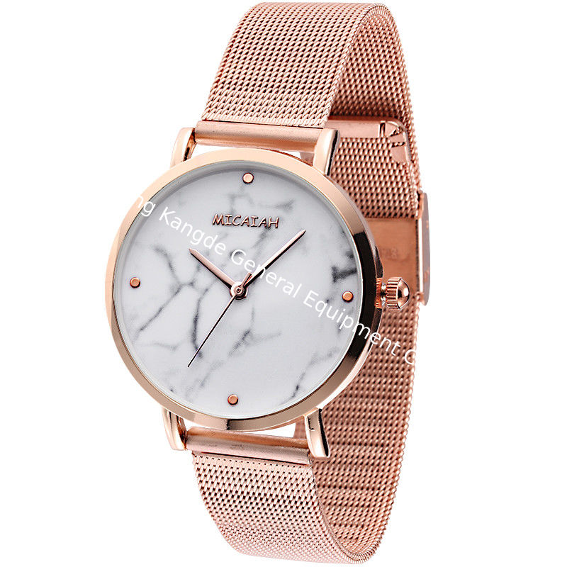 WJ-8418 New Design Fashion Girls Stainless Steel Analog Quartz Mesh Strap Watch