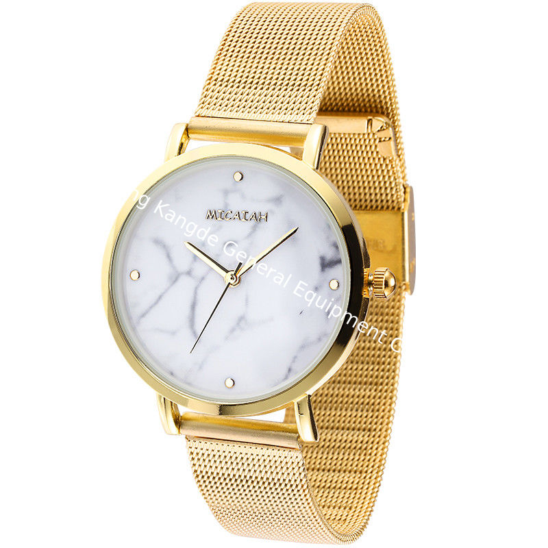 WJ-8418 New Design Fashion Girls Stainless Steel Analog Quartz Mesh Strap Watch